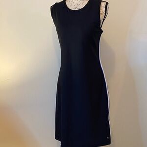 MPG Black Sports Pickle ball  Dress Racer Stripe Tank top with shelf Bra size L